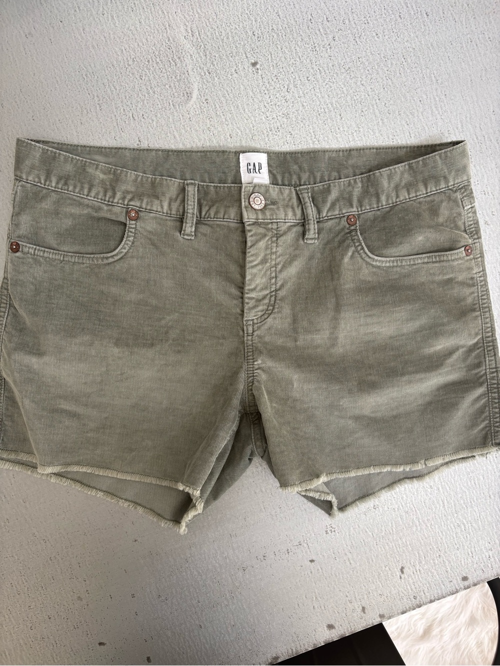 GAP Olive Green Denim Cutoff Shorts